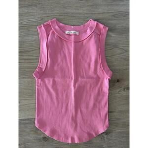 Free People We The Free Kate Tank Tee Top Bright Pink Size Large